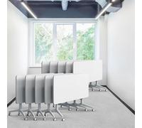Conference Table, Folding Conference Room Tables Modern White Seminar Desk, Flip Top Mobile Meeting Training Desk with Wheels, with Strong Metal Legs for Home Office Classr