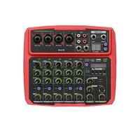 Conferenza for esterni con mixer audio a 6 canali USB Processore audio reverb bluetooth cantare dal vivo con sound card mixer Per lo studio di registrazione DJ(Color:BV6 red)
