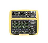 Conferenza for esterni con mixer audio a 6 canali USB Processore audio reverb bluetooth cantare dal vivo con sound card mixer Per lo studio di registrazione DJ(Color:BV6 yellow)