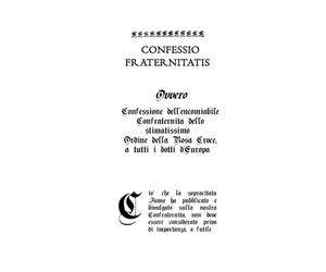 Confessio Fraternitatis: il secondo manifesto RosaCroce tradotto in italiano dall'originale del 1615