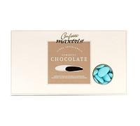 Confetti al cioccolato fondente, per cerimonie, confettate, feste, celeste, azzurro, confezione da 1 kg