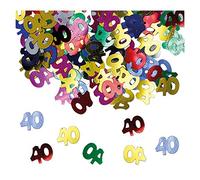 Confetti - Coriandoli da tavola sagomati 40 Anni Multicolor - Coriandolini per decorarioni addobbo tavola per feste di compleanno -15gr