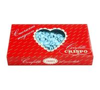 CONFETTI CRISPO 1 KG CUORI MIGNON AL CIOCCOLATO CELESTE CUORICINI BOMBONIERE
