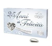 CONFETTI Crispo 25 Anni Felicità Nozze Argento Mandorla Matrimonio SPED. GRATIS
