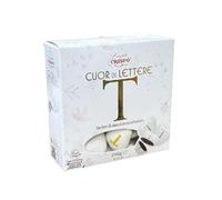 Confetti CRISPO a forma di Cuore con STAMPA Lettera 'T' 250 gr Bianco.