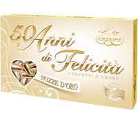 CONFETTI CRISPO | MANDORLA NOZZE D'ORO | 50 ANNI | 1 PACCHETTO