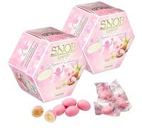 Confetti Crispo Snob Rosa Lieto Evento 2 x 500g, Confezionati Singolarmente per Battesimo e Comunione con Mandorla e Cioccolato Bianco, Made in Italy per Bomboniera Confettata Formato Convenienza