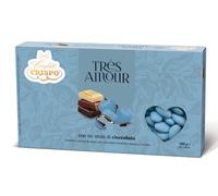 CONFETTI Crispo TRES AMOUR CELESTE Cuore Battesimo Nascita Comunione Cioccolato