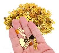 Confetti di nozze da 2 pacchetti, appena sposati sposati spruzzi di paillettes per la festa di fidanzamento decorazioni di anniversario 200g (Oro)