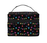Confetti e stelle, borsa da viaggio per il trucco da donna, grande organizer per cosmetici