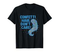 Confetti Hair Don't Care, Design con Lettere a Bolle Arcobaleno Maglietta