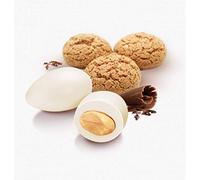 Confetti Papa | Confetti Cioccolato e Mandorla gusto AMARETTO | Colore BIANCO | Confetti senza glutine e adatti alla dieta vegetariana | Certificati Kosher | Confezione da 500 g