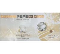 CONFETTI PAPA Mandorla Italiana di AVOLA linea Fino Bianco - Confezione da 1 KG Avola pelata e finissima di calibro: 35/36 Ideali per le cerimonie -