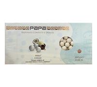 CONFETTI PAPA PERLE Cioccolato Bianco e COCCO colore BIANCO 500g 18JP