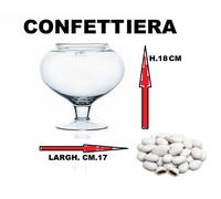 CONFETTIERA VETRO CON GAMBO SANDRA RICH VETRO CAPACITA' DI CIRCA 2-KG CONFETTI