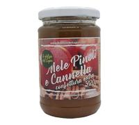 Confettura di Mele con Cannella e Pinoli senza glutine 320 g - 78% di Frutta, Mele italiane - Con Frutta di Alta qualità, Vegan - Senza conservanti e coloranti