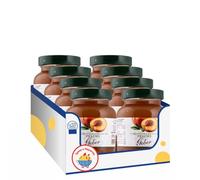 Confettura Extra di Pesche 370 g - Marmellata di Pesca per Colazione e Dolci, Ideale per Pane, Crostate e Dessert - Variazioni 4/8/12 Pezzi (8 PEZZI)