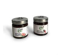 Confetture Extra di Prugna e Pesca e Basilico Al Boschetto, 100%naturale, MadeinItaly, a Km0, 2 vasetti 200 gr cad. Topping ideali per gelati, cheesecake e formaggi.