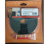 Confez. Pyro Feu Guarnizione fibra vetro refrattaria 6 mm x 2,5 m + Colla