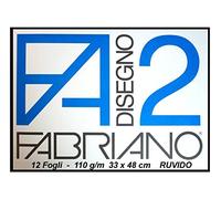 Confezione 10 Blocchi Fabriano F2 Ruvido 33X48, 12 foglì, 110 gr