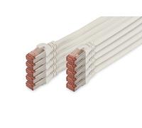 Confezione 10 Cavi Cat 6 Schermati S/Ftp Mt 0,25 Colore Bianco Digitus