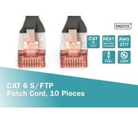 CONFEZIONE 10 CAVI CAT 6 SCHERMATI S/FTP MT 0,25 COLORE NERO DIGITUS