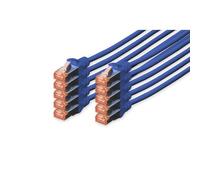 Confezione 10 cavi cat 6 schermati s/ftp mt 0 5 colore blu digitus