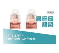 Confezione 10 cavi cat 6 schermati s/ftp mt 0 5 colore grigio digitus