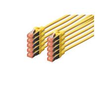 Confezione 10 cavi cat 6 schermati s/ftp mt 1 colore giallo digitus