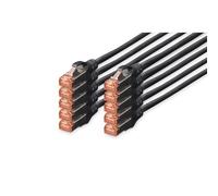 Confezione 10 cavi cat 6 schermati s/ftp mt 1 colore nero digitus