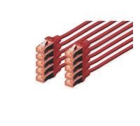 Confezione 10 cavi cat 6 schermati s/ftp mt 5 colore rosso digitus