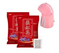 Confezione 10 Pediluvio alle Erbe Spa con Vasca Pieghevole per Piedi - Miscela Piante Naturali con Artemisia Zafferano, Bagno Rilassante con Aromaterapia(Saffron,2bag)