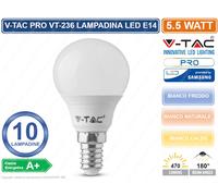 LAMPADINE LED E14 E27 2,9 3,7W 4,5W 5,5W 7W 9W V-TAC SAMSUNG CANDELA GLOBO OLIVA [EEK: A+]