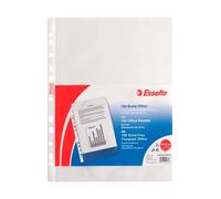 Esselte Buste Perforate Office, in PPL Antiriflesso, per Archiviare e Conservare Documenti in Formato 22x30 cm, Confezione da 100 Buste, 391097100