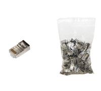 CONFEZIONE 100 CONNETTORI 8 POLI CAT 6 SCHERMATO RJ45 CONTATTI DORATI 50 MICRON