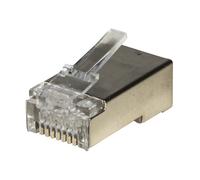 Confezione 100 Connettori 8 Poli Cat 6 Schermato Rj45 Per Cavo Solido
