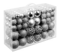Confezione 100 x Palline Natale Colore Silver Diametro 3/4/6 cm Addobbi Natalizi