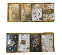 Confezione 12 chiudipacco natalizi blackgold con filo
