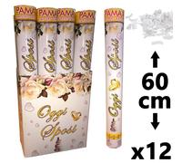 CONFEZIONE 12 PEZZI TUBO SPARACORIANDOLI OGGI SPOSI 60 CM MATRIMONIO MATRIMONI