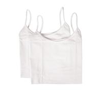 RAGNO Confezione 2 Canottiere Top laccino Donna Cotone Camiciola Bipack Articolo 07455E BIOCOTTON Stretch Bordatura Ultra Legger, 010B Bianco, S