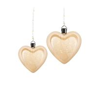 Confezione 2 cuori in vetro led da appendere 15/18 CP