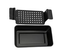 Confezione 2 Padelle per Polpettoni con Vassoio di Scarico Traforato Acciaio al