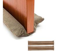 CONFEZIONE 2 Paraspifferi in Tessuto per Porte e Finestre. Doppio Riutilizzabile, Lavabile, Isolante Acustico, Freddo, Vento, Luce, Polvere, Polline, Insetti. Regolabile tra 80-90cm.