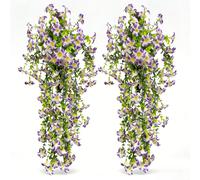 Confezione 2 Petunie Artificiali Vibranti 29,5in Fiori di Seta per Interno Ester