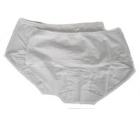 RAGNO Confezione 2 Slip Donna Cotone Bordato Liscio Bipack Articolo 07180S Fly Midi, 010B Bianco, L