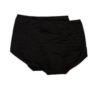 RAGNO Confezione 2 Slip Donna Cotone Bordato Liscio Mutande Bipack Articolo 07180Z Fly Maxi, 020B Nero, 3XL