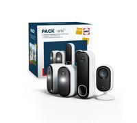 Confezione 2 telecamere di sorveglianza per esterni Arlo Essential Bianco + 1 telecamera di sorveglianza per interni Essential Bianco + 2 telecamere di sorveglianza per esterni Arlo Essential Bianco +