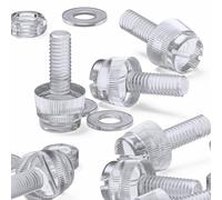 Confezione 20 Viti a Testa Zigrinata Trasparente, a taglio + zigrinate M4x12mm