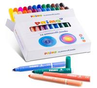 CONFEZIONE 24 PENNARELLI COLORATI SCUOLA DISEGNO BAMBINI CON PUNTA GROSSA MAXI