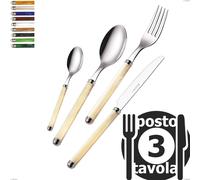 Confezione 3 posti tavola Linea Perlato, Acciaio inox 18/10 (AISI304) multicolor
